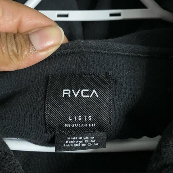 RVCA Men's Green Color Blocking Fleece Sweatshirt Hoodie - Picture 5 of 9